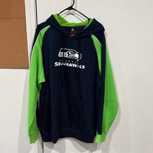 NFL Seattle Seahawks Men's Navy and Green Hoodie Size XXL